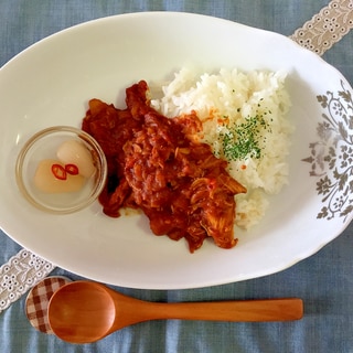 ルー1粒とトマト缶で作る本格トマトチキンカレー♩